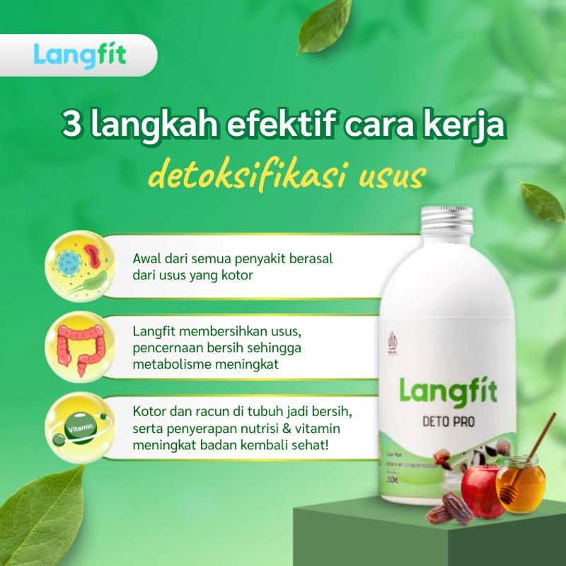 Product image Langfit - Bundling 2pcs Deto Pro Cuka Apel + Madu Stevia Probiotik Chia Seed 1 Paket Isi 2 Botol