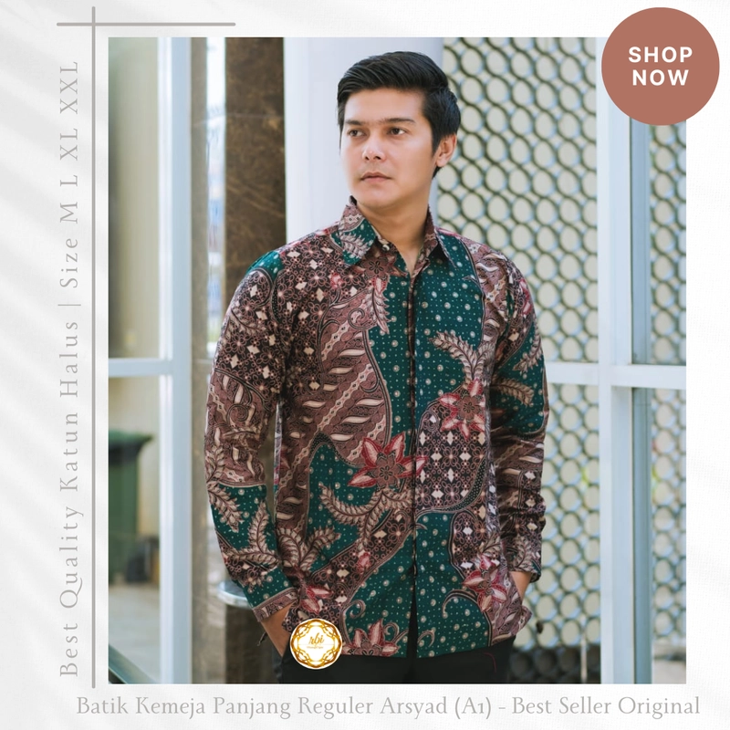 Product image Rambe Batik Indonesia - Batik Kemeja Panjang Reguler Arsyad Best Seller Original M Arsyad A1