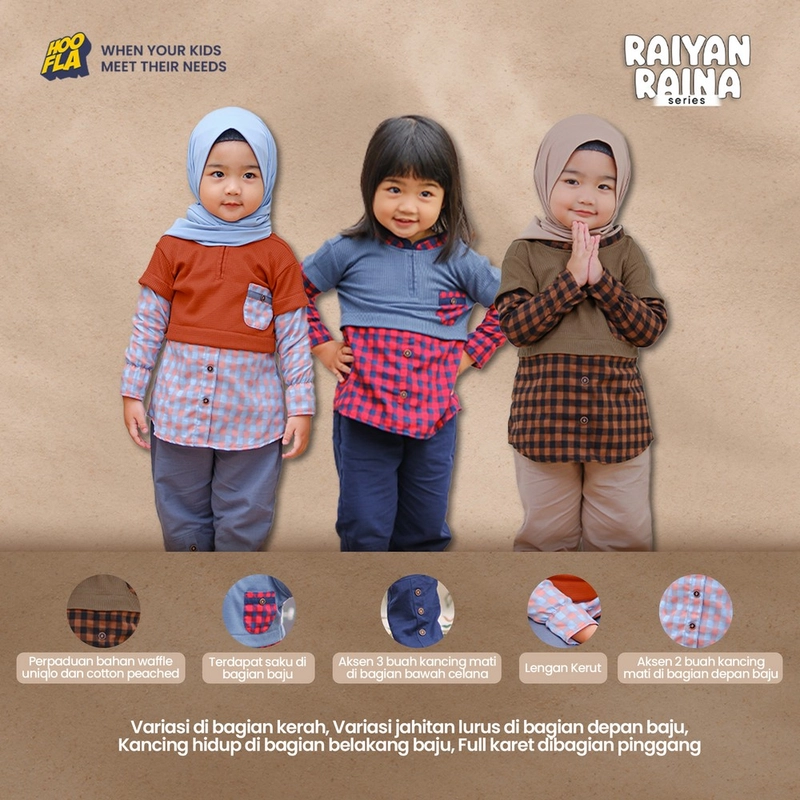 Product image Hoofla - Pakaian Anak Perempuan Raina Set Series S Dark Brown - Milo