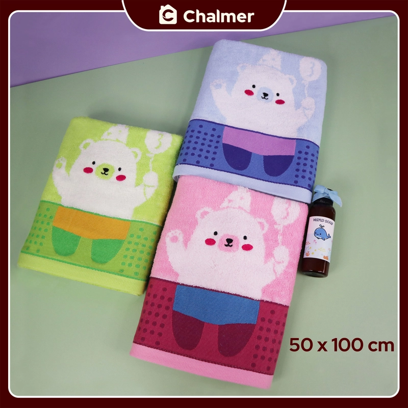 Product image Chalmer - Handuk Bayi Chalmer 50 x 100 cm Motif 100 Persen Katun 50x100 cm Beruang Green