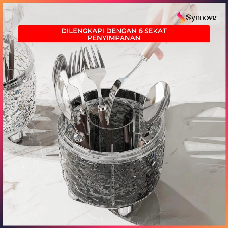 Product image Tempat Sendok Garpu Tertutup Bahan PET Food Grade Tempat Sendok Aesthetic Tertutup Warna Milk White