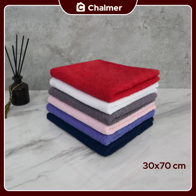 Product image Chalmer - Handuk Kecil Chalmer 30x70 cm Handuk Olahraga Tangan Wajah Lap Serbaguna 30x70 cm Putih