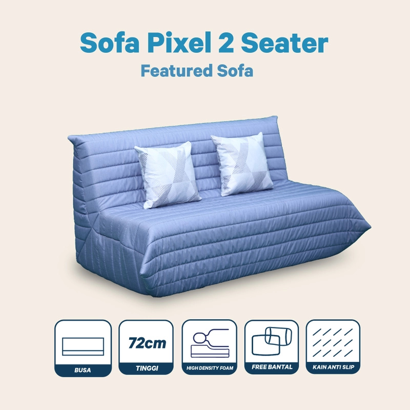 Product image Inthebox - INTHEBOX Sofa Pixel 2 Seater Free Bantal 2 Seater Biru