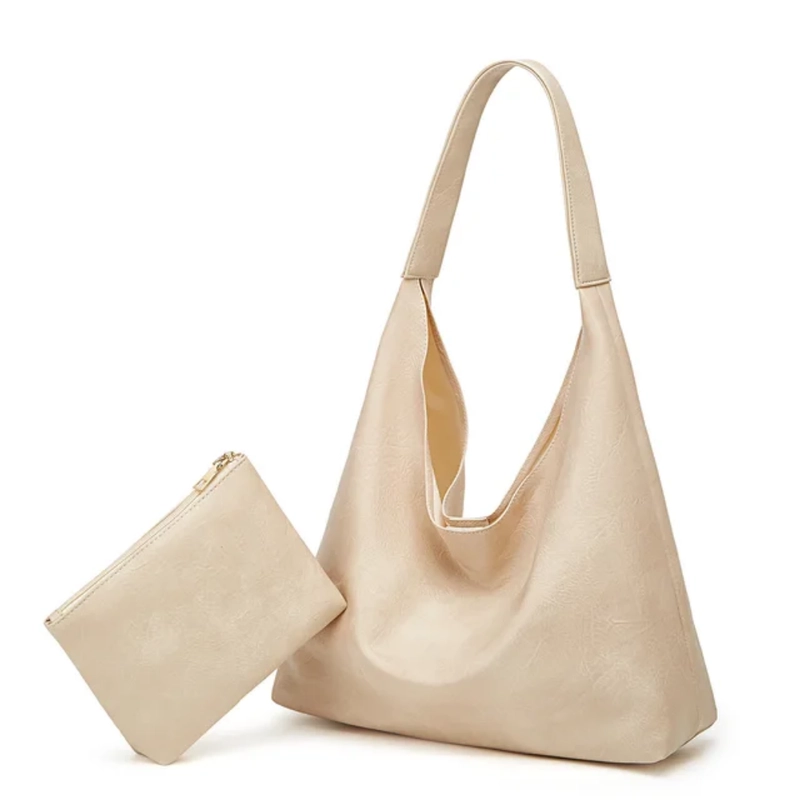 Product image CBL - Tas Bahu Wanita MONA Tas Totte Bahu Wanita Bahan Semikulit Sintesis Free Pouch Dompet HP Medium Cream