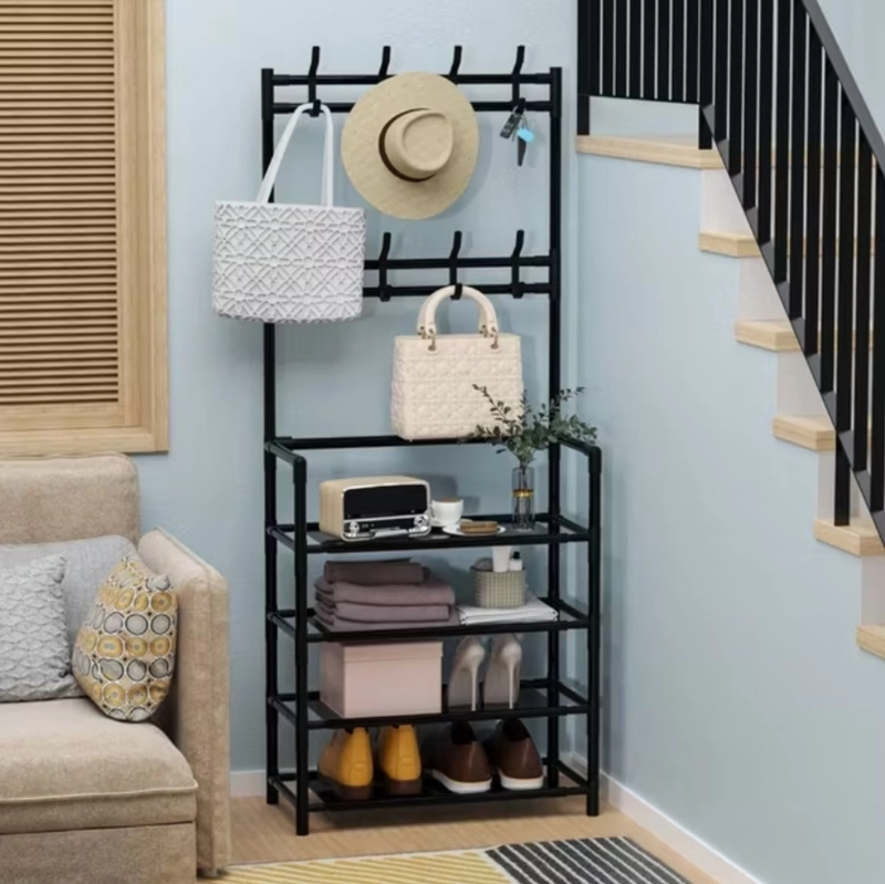 Product image UNIQSO STORE - BIG HANGER 2 IN 1 Stand Big Hanger Baju & Sepatu Stand Big Besar Hitam