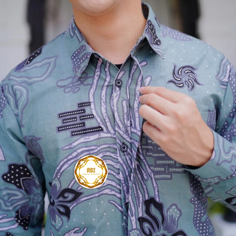 Product image Rambe Batik Indonesia - Set Couple Gamis Smoke Grey Premium Kemeja Lengan Panjang Kantor Kondangan Pesta SMOKE GREY KEMEJA SAJA M