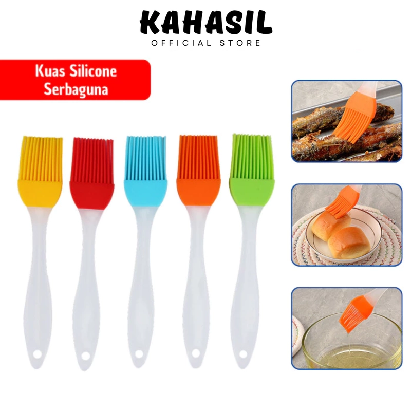Product image KAHASIL - Kuas Silikon Mentega Kue Roti BBQ Minyak Tahan Panas Anti Rontok Serbaguna KMJ072 RANDOM