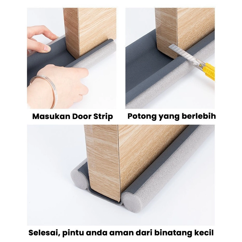 Product image KAMJE Penutup Celah Pintu Bawah Busa Penghalang Debu Binatang Kecil Serangga KMJ004 all variant Hitam