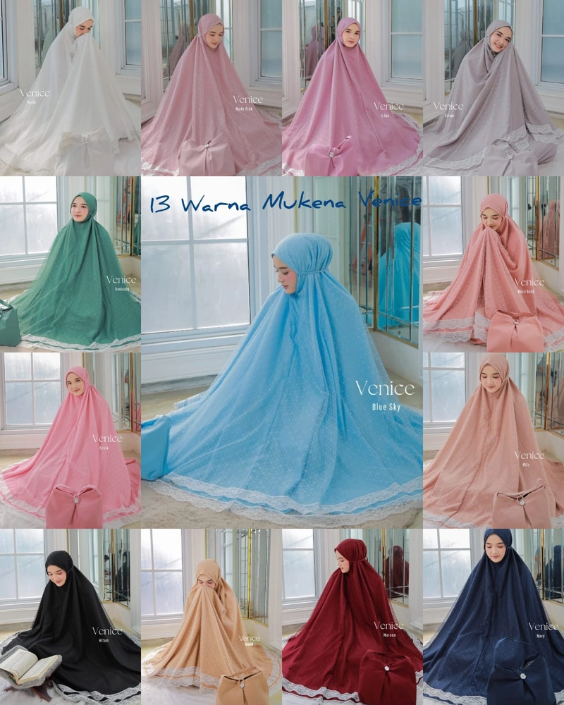 Product image AL Irsyad Store - MUKENA DALANOVA VENICE JUMBO BLUE SKY
