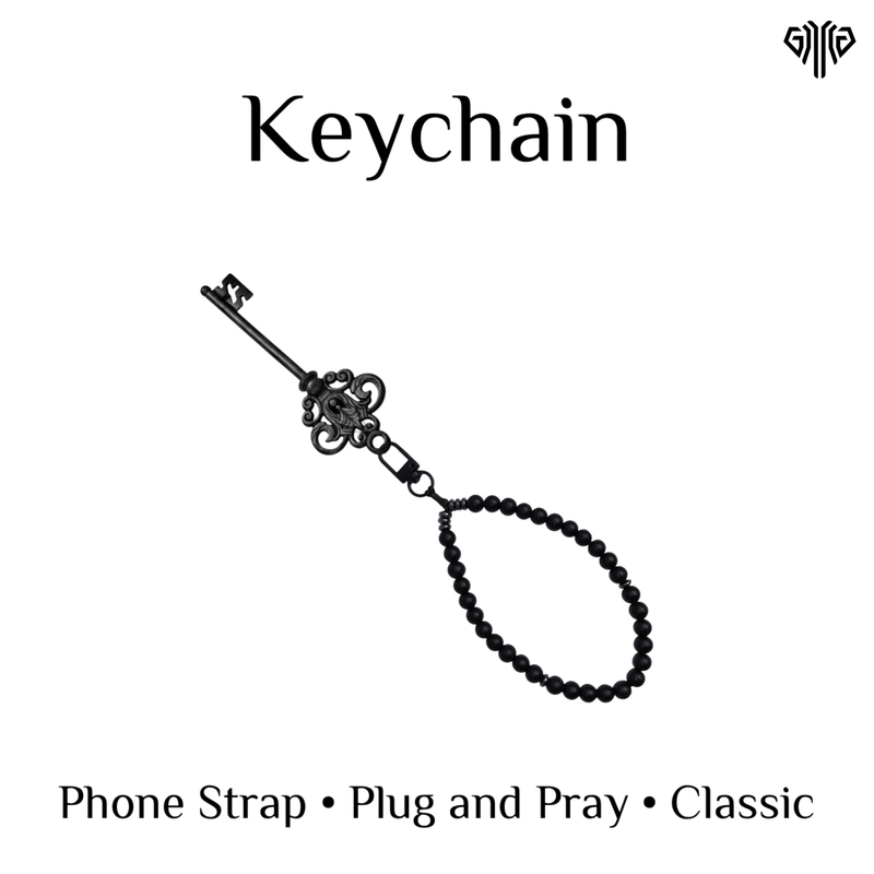 Product image GAWUNG - Strap Tasbih Gelang Handphone HP Classic 33 Butir Dzikir Keychain Aesthetic Simple HP33BL strap hitam