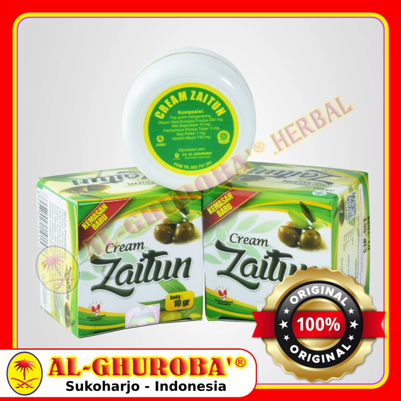 Product image Al-Ghuroba Herbal - Cream Zaitun Pemutih Wajah 10gr Al-Ghuroba Aman resmi BPOM RI HALAL Cream Original
