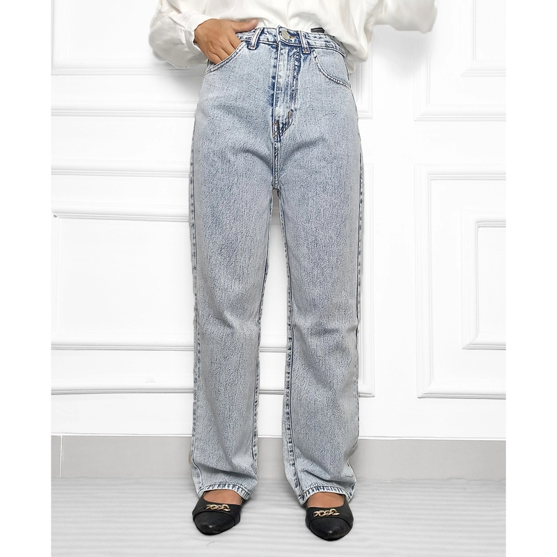 Product image MKY Clothing - KULOT STRAIGHT JEANS HIGH WAIST BIRU MUDA S (26) MGVU23-LBL Biru Muda