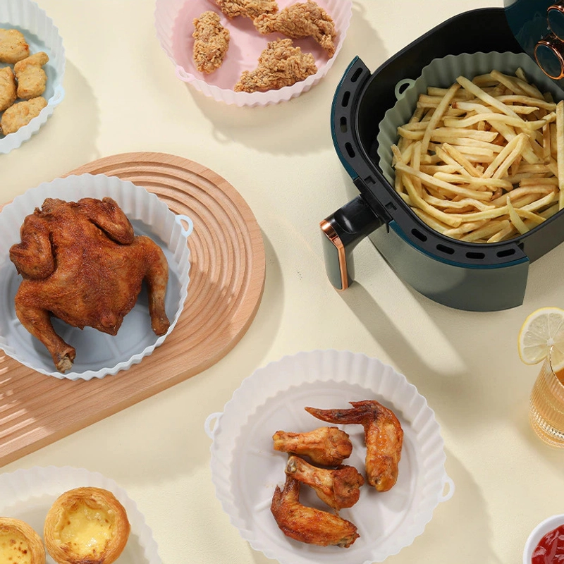 Product image RUMAH RAYA - (PO) Alas Air Fryer Baking Tray Silicone Pan - M02 1 Pcs Gray