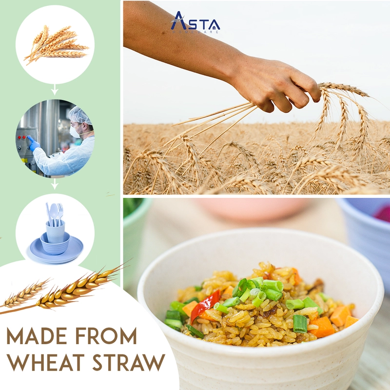 Product image Asta Homeware Official - Asta Mangkok Jerami Gandum Bowl Tebal Food Grade 11 cm Warna Pink