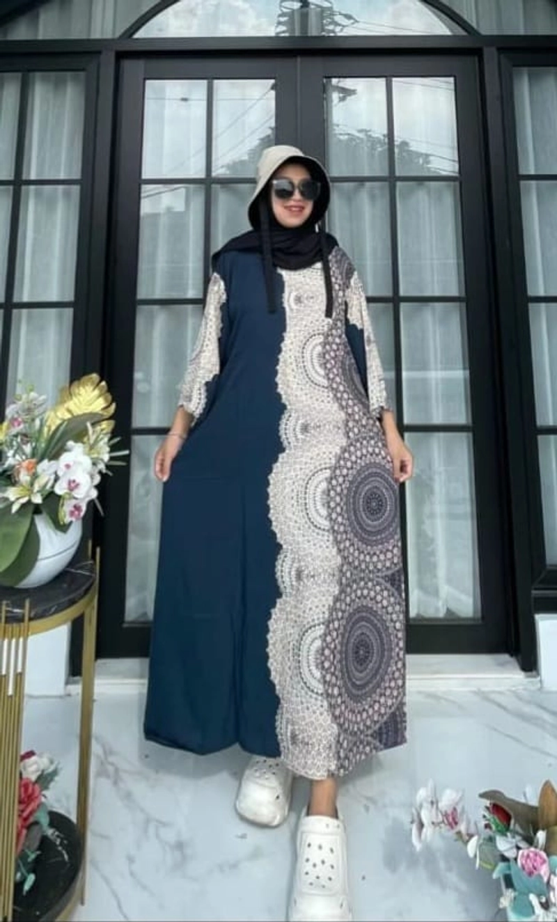 Product image ALMIRA STORE - GAMIS DASTER Rayon Motif Premium Lengan 7/8 LD 120 Motif 2