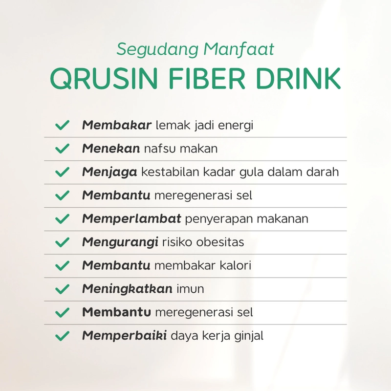 Product image Qrusin - Qrusin Fiber Minuman Serat Pelangsing Penurun BB Pelancar BAB 10 Sachet 10 sachet apel