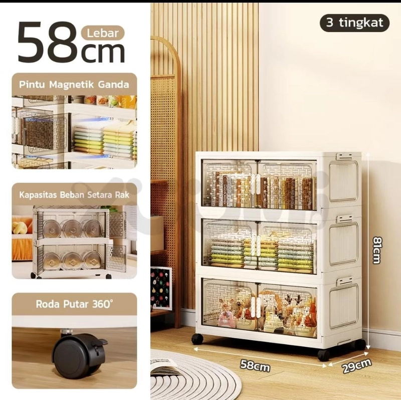 Product image Rizki Electronics - Yuumi Lemari Plastik Susun Besar 5 tingkat putih
