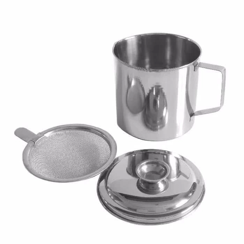Product image UTAMAMEGA - Oil Pot Stainless Steel Wadah Minyak Dengan Saringan Minyak ROSH Ukuran 13.5cm