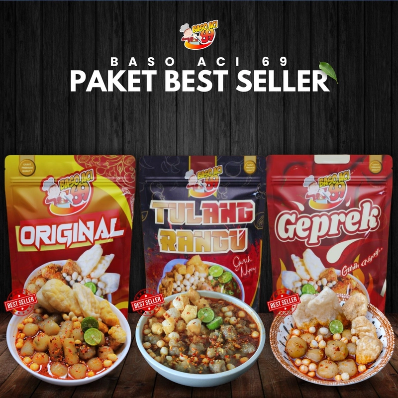 Product image Paket Best Seller Baso Aci 69 1 Original 1 Geprek 1 Tulang Rangu 600gram tr ori geprek