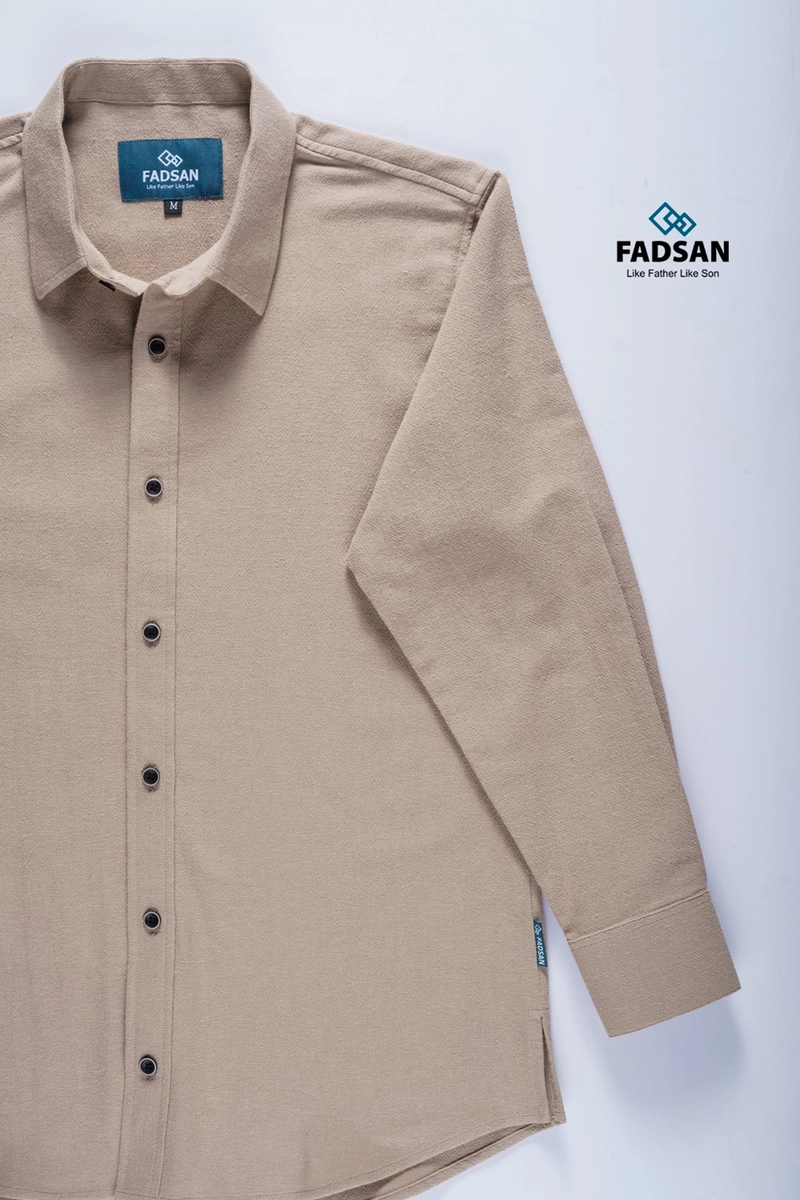 Product image FADSAN - Koko Katun Organik Lengan Panjang Ayah & Anak Warna Sand Stone - Grit Series SIZE ANAK XS GRIT SAND STONE