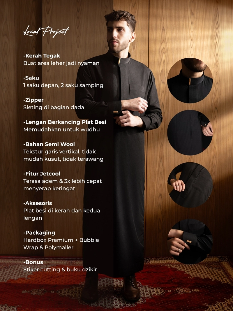 Product image Local Project - Fahd Dark Brown - Jubah Pria Dewasa Gamis Lengan Panjang S Coklat