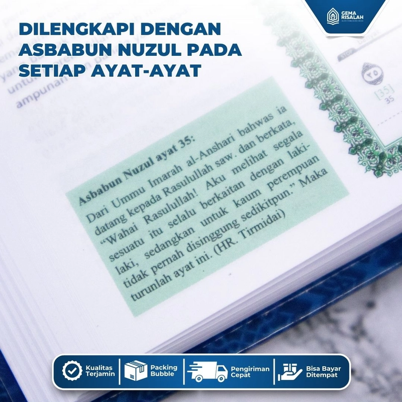 Product image Gema Risalah - Alquran Terjemah Per kata Latin Al Khalid Ukuran Sedang A5 A5 Biru