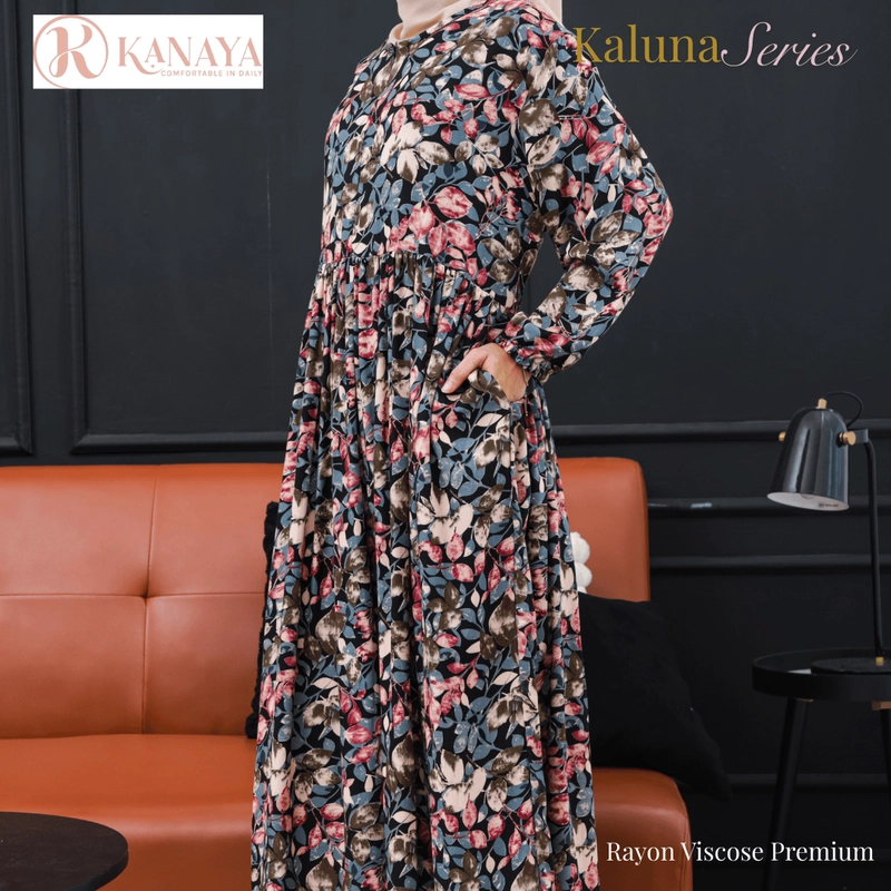 Product image Kanaya Home Dress - Midi Dress Kaluna Series Busui Friendly Rayon Viscose Premium LD 110 PINK