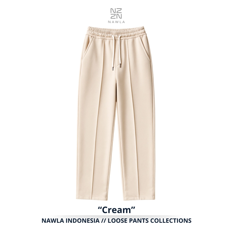 Product image NAWLA - Baggy Loose Pants Pleated Fit S Cream