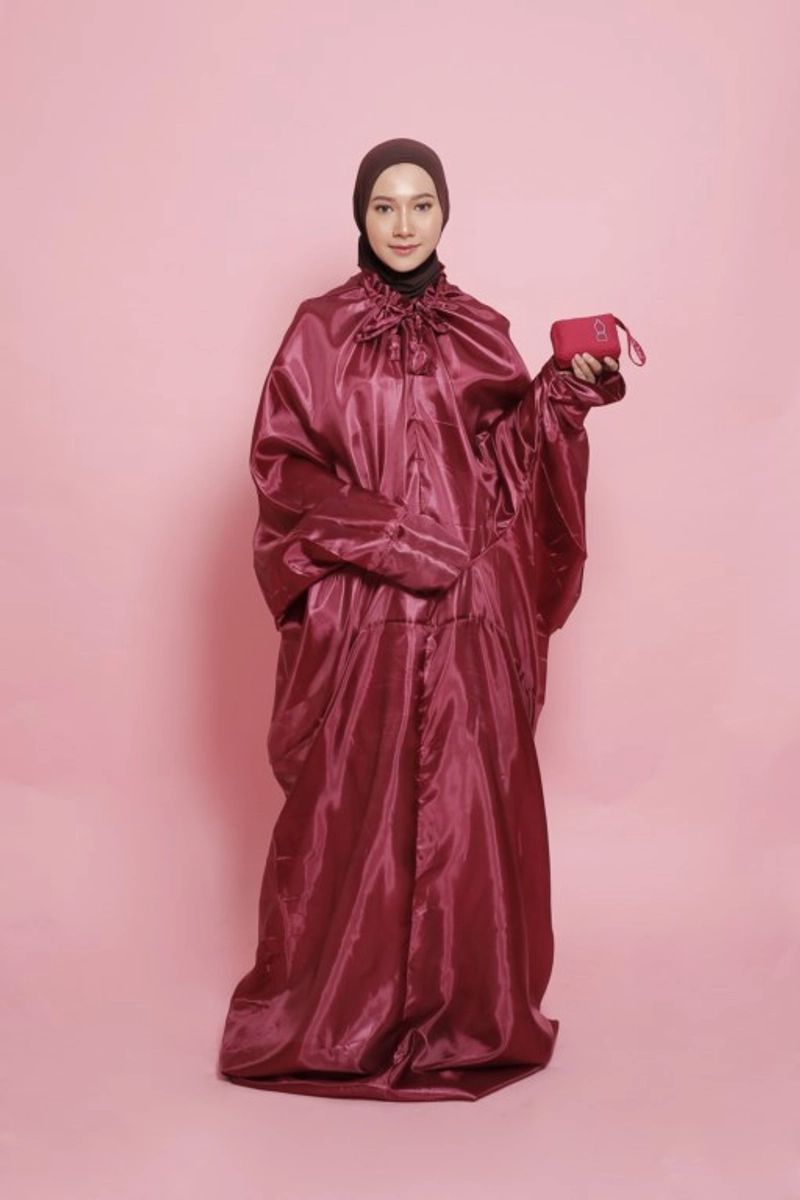 Product image DS Modest - Mukena Traveling Mini Terkecil Petunia (Case Polos) - Terusan Botol AllVariant MAROON