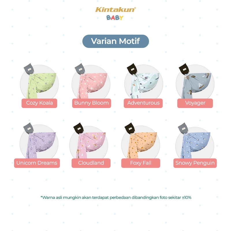 Product image [NEW PRODUK] KINTAKUN BABY Ring Sling Gendongan Bayi Newborn 5in1 Digital Printing 184 x 74 cm Snowy Penguin
