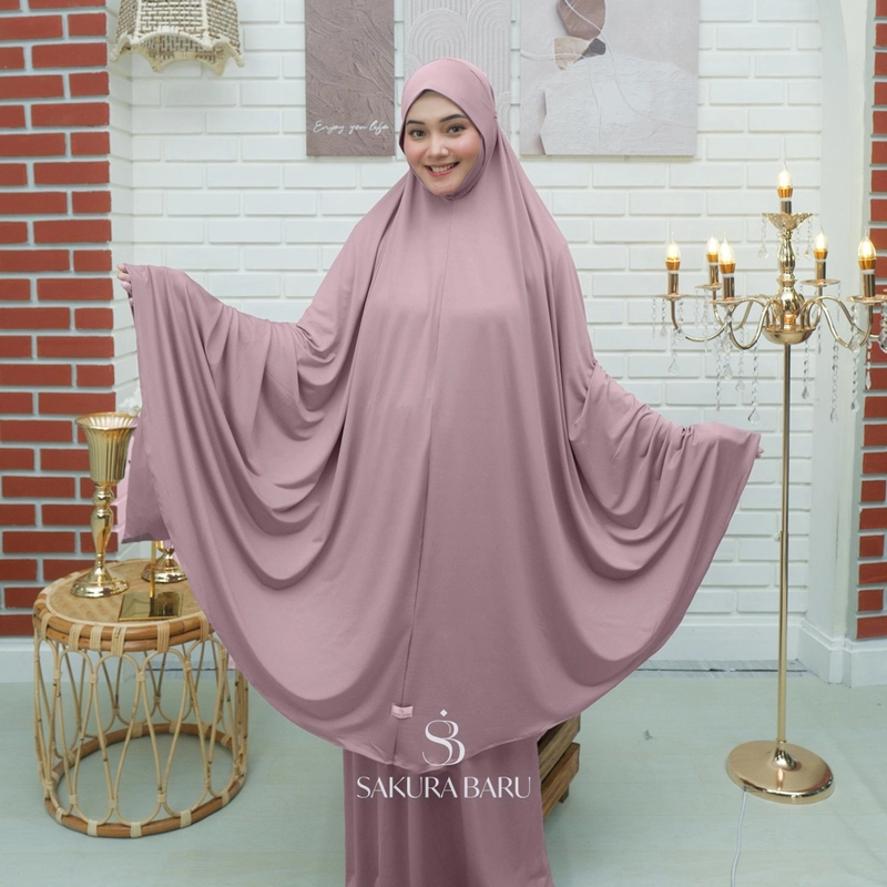 Product image Sakura Baru - Buy 2 Get 1 Mukena Arrofah Jersey Premium Grade A Jumbo Polos Jumbo Buy 2 Get 1 DP