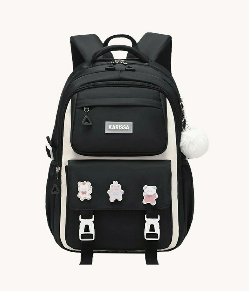 Product image Alcaff - Tas Ransel Anak Sekolah Karis Free Botol Minum 30x20x40 Hitam