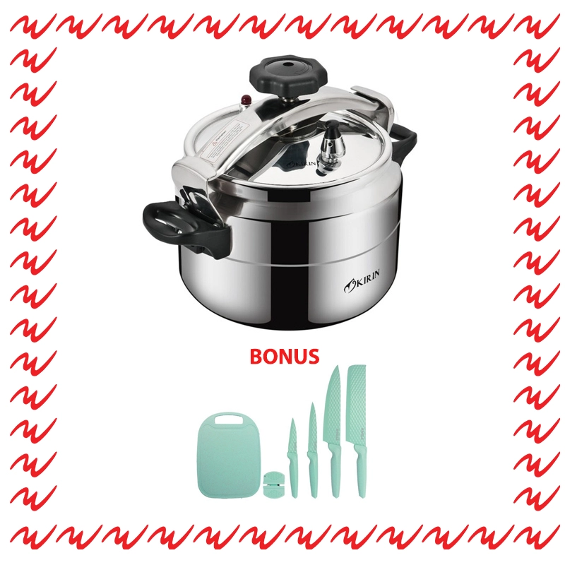 Product image UTAMAMEGA - Kirin Panci Presto 12Liter Bonus Pisau Set Kapasitas 12L