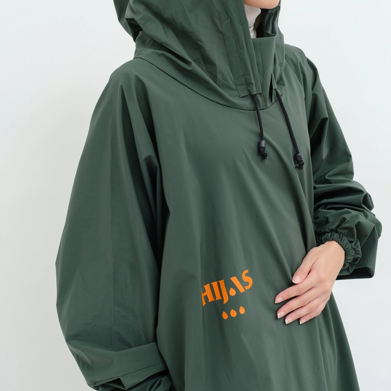 Product image South Legend - Jas Hujan Gamis Wanita Muslimah Premium Zipper by Hijas ALLSIZE FIT TO 2XL ARMY NON ZIPPER