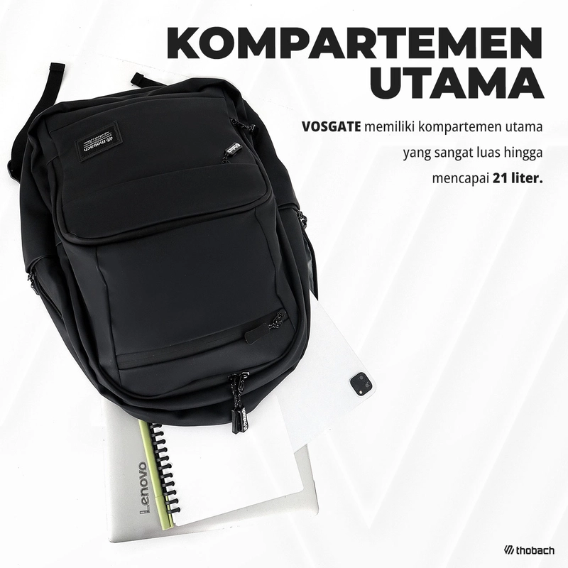 Product image Thobach official - THOBACH-BACKPACK WATERPROOF VOSGATE RANSEL PREMIUM PRIA WANITA All size Black