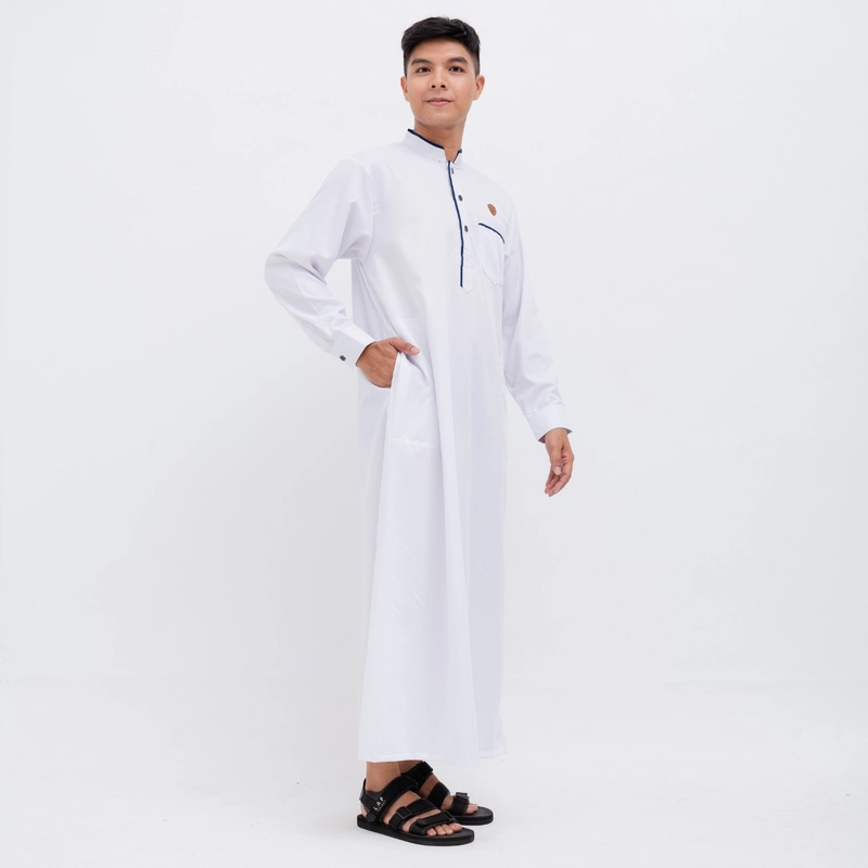Product image Kawan Muslim - Jubah Pria Dewasa Lengan Panjang Putih Bahan Katun Premium (KM3) M PUTIH