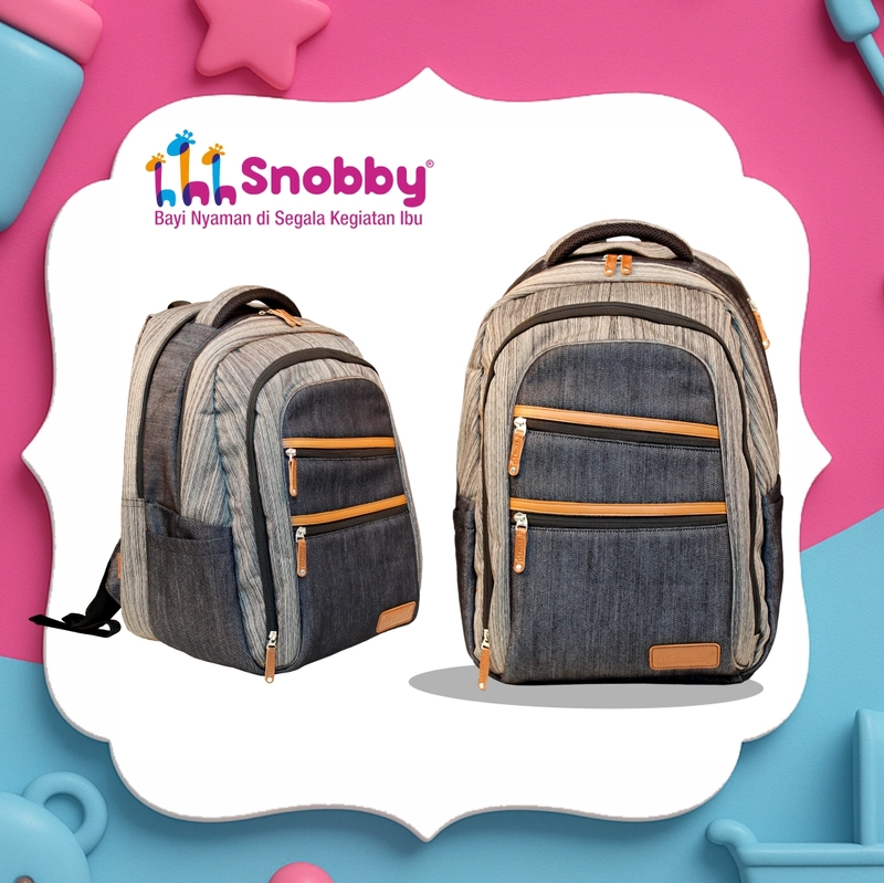 Product image SNOBBY BABY - SBP2617 TAS RANSEL PRIA SUPREME BACKPACK Tas Besar Abu Gelap