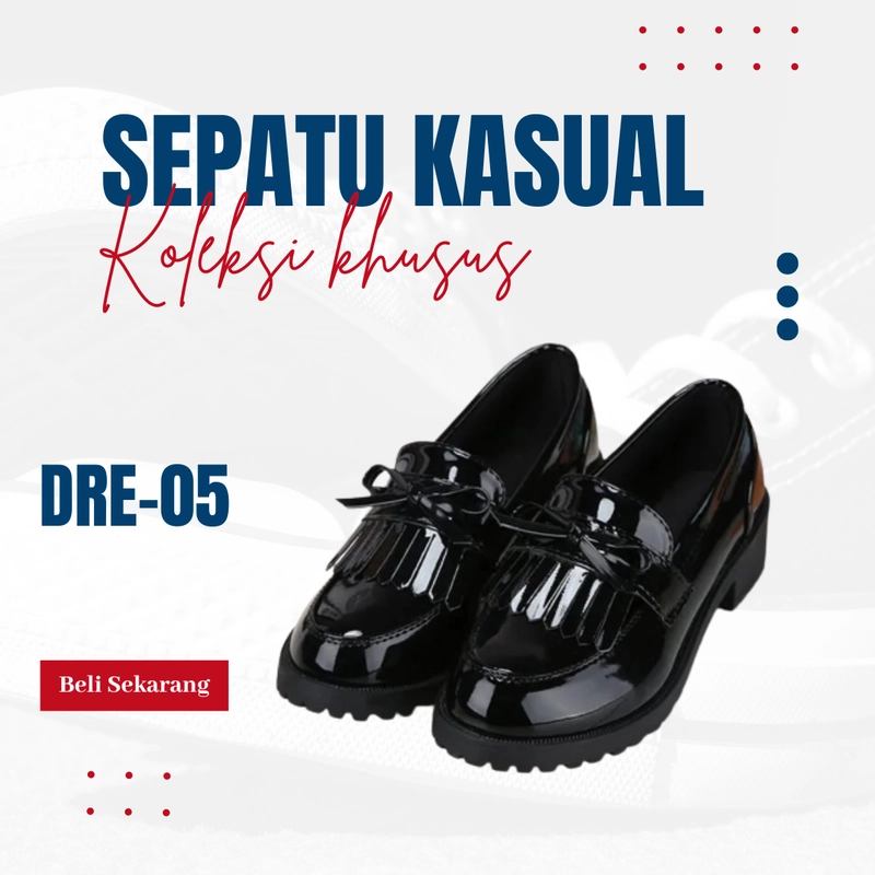 Product image LUXIA - Sepatu Oxford Sepatu Flat Wanita Kekinian DRE-05 37 HITAM