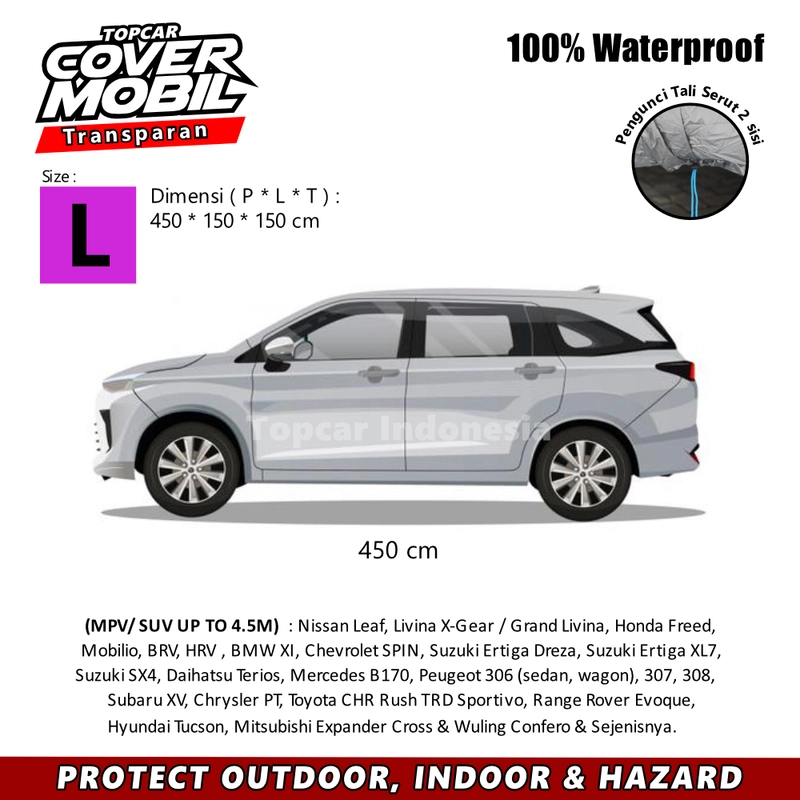 Product image Topcar Indonesia - TOPCAR - Cover Mobil Transparan Wuling Alvez MOBIL - L TRANS