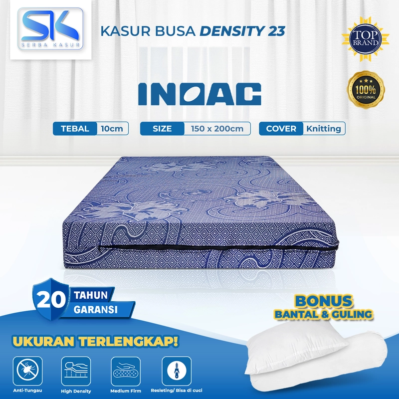 Product image SERBA KASUR - Kasur Busa INOAC Cover Knitting Density 23 Tebal 10 Garansi 20 Tahun 200x80x10 Random