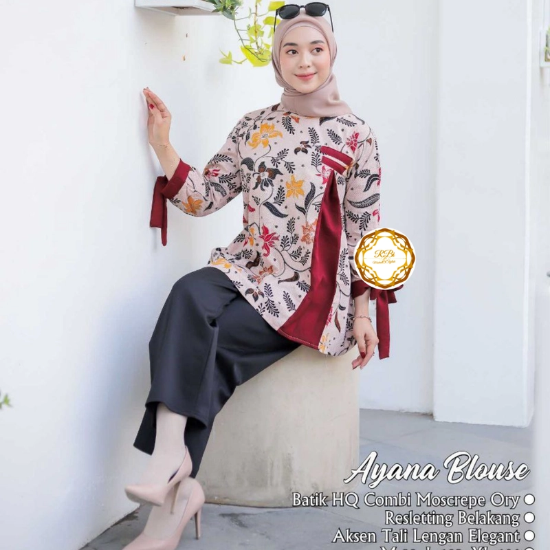 Product image Batik Ayana Blouse High Quality Kombinasi Moscrepe XXL Blouse A