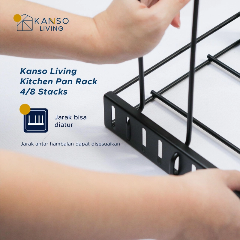 Product image Kanso Living - Kanso Living Rak Panci Rak Dapur Serbaguna 4 Susun Stainless 1500 4 Susun