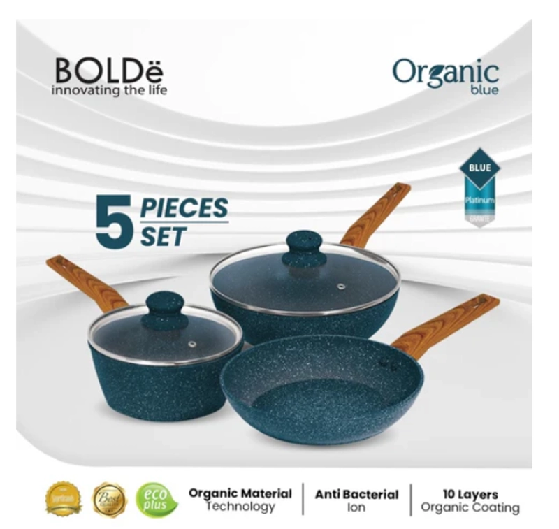 Product image UTAMAMEGA - Bolde Organic Blue Pan Cookware 5 Pcs Type Organic Blue