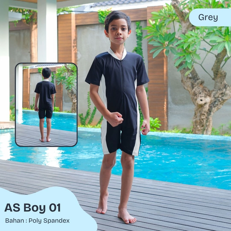 Product image Alivia House - Alivia Swimwear AS Boy 01 Baju renang anak laki laki swimwear anak laki laki XS Grey