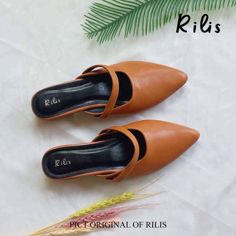 Product image Rilis - Sandal Wanita Anike Mules hak 3 cm (Rilis 15) 36 Tan