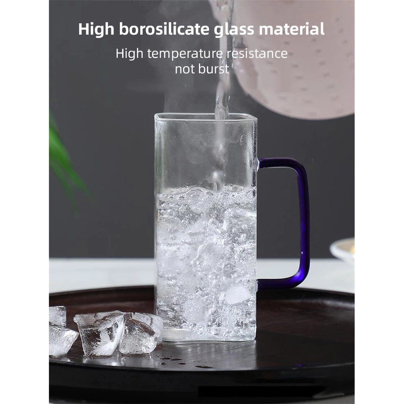 Product image RUMAH RAYA - (PO) Gelas Kaca Kotak Aesthetic Tutup Kayu 350ml dengan Sedotan - UK3 350 ml Glass