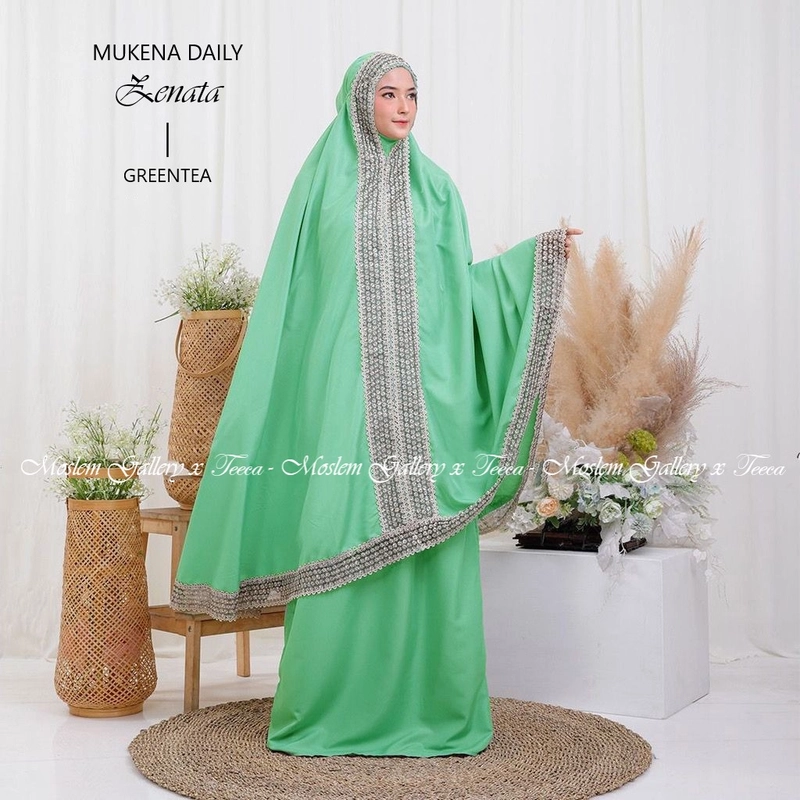 Product image Teeca - Mukena Dewasa Daily Zenata All Size Greentea