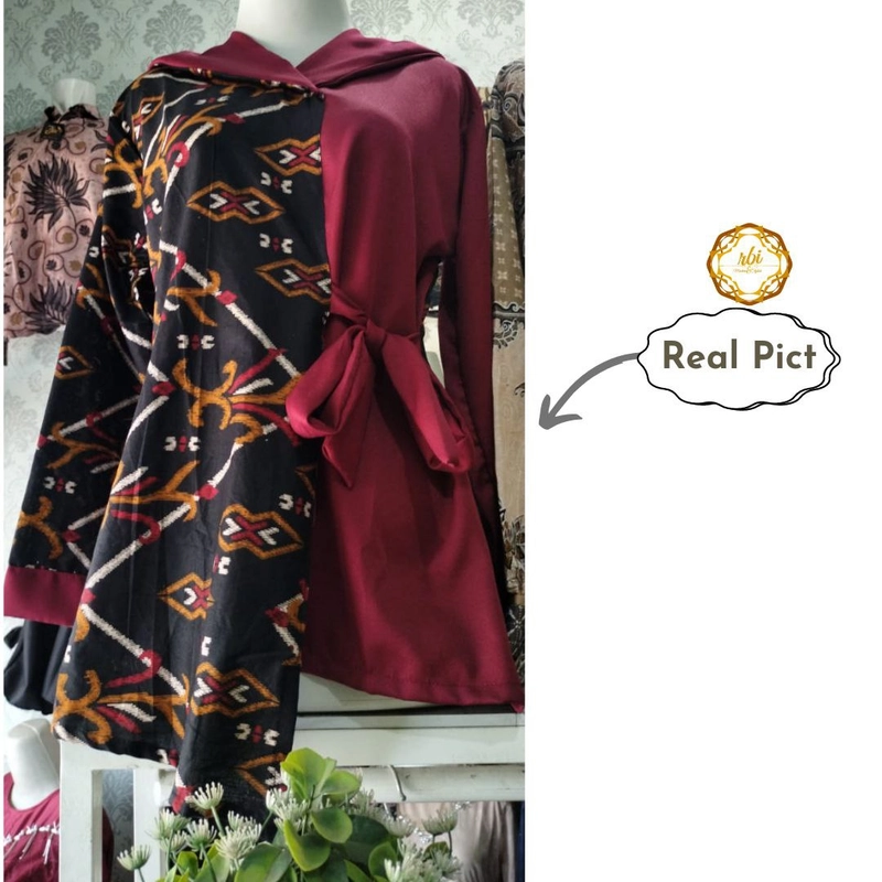 Product image Batik Zeena Blouse Atasan Muslim Wanita Best Seller ORIGINAL M Merah