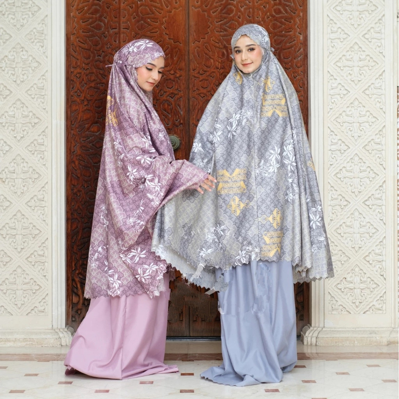 Product image qayd - UZN Mukena Dewasa Katun Laser Cut Arunika Dewasa Violet