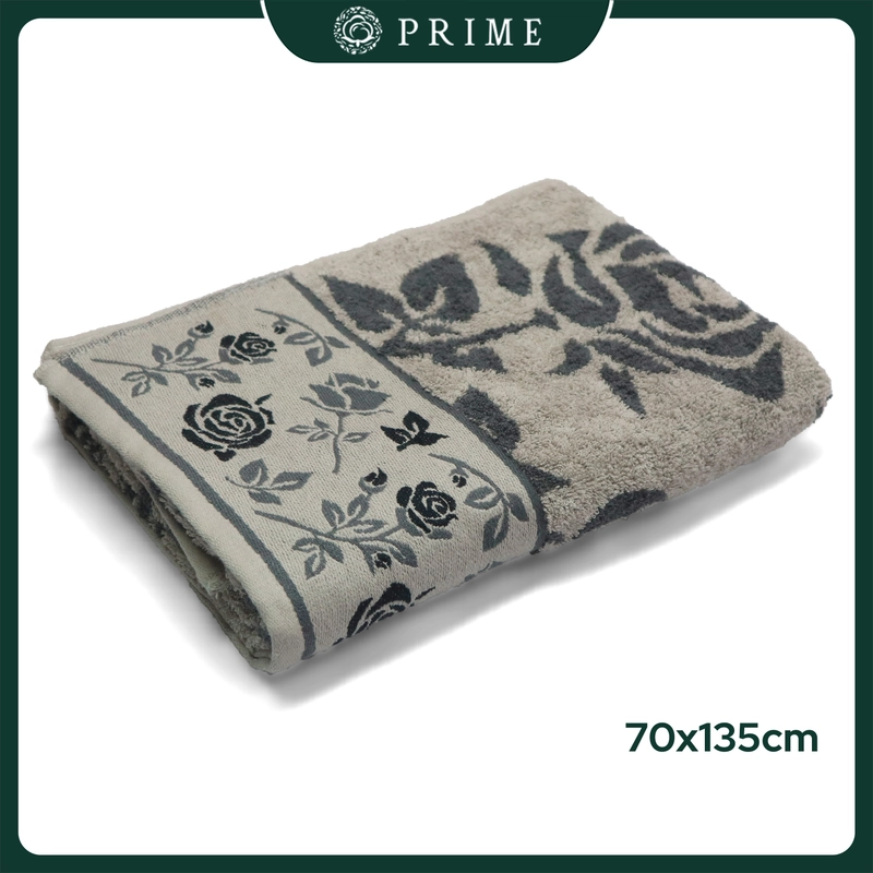 Product image Handuk Mandi Dewasa Prime by Chalmer 70 x 135 cm Motif Rosein Ukuran Besar 70 x 135 Grey